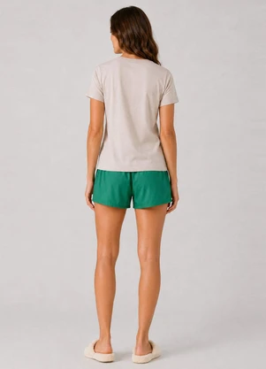 Infinita Cor - Pijama Feminino Blusa e Short Verde - INFINITA COR