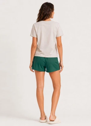 Infinita Cor - Pijama Feminino Blusa e Short Verde - INFINITA COR