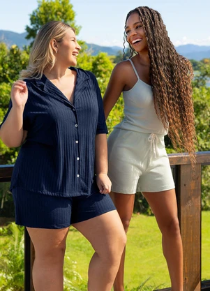 Zee Rucci - Pijama Feminino Blusa e Shorts Alças Verde - ZEE RUCCI