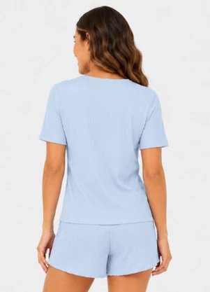 Select - Pijama Feminino Canelado Azul - SELECT