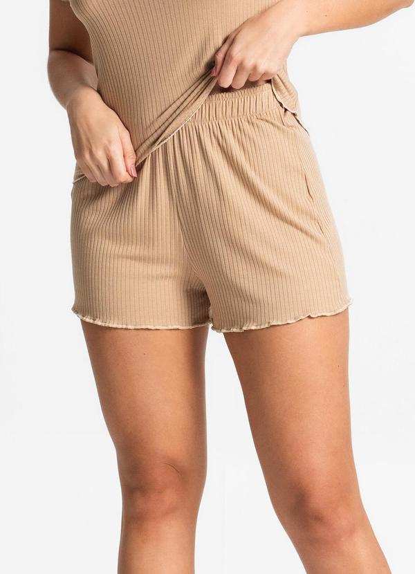 Select - Pijama Feminino Canelado Marrom 5