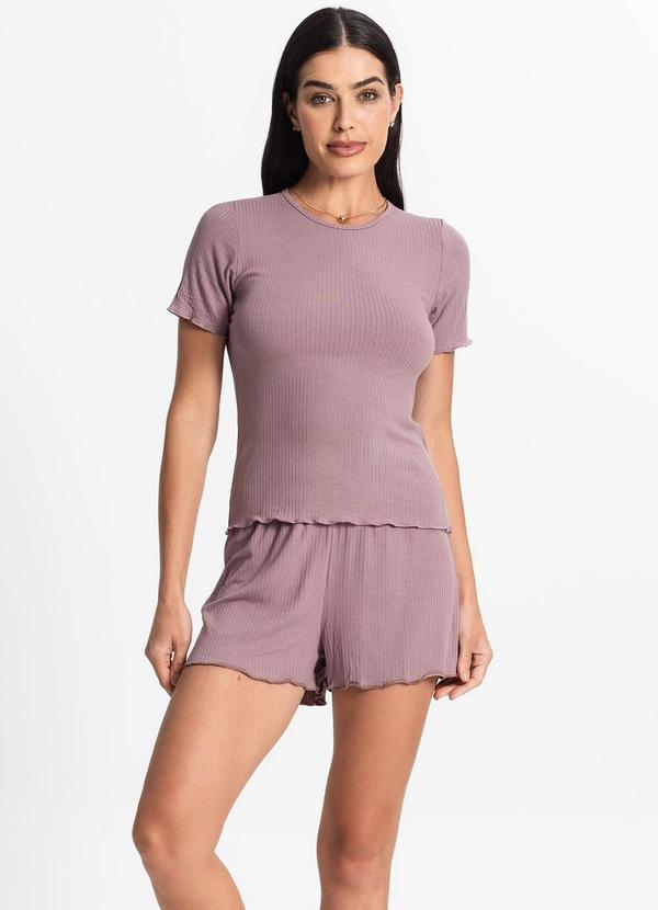 Select - Pijama Feminino Canelado Roxo