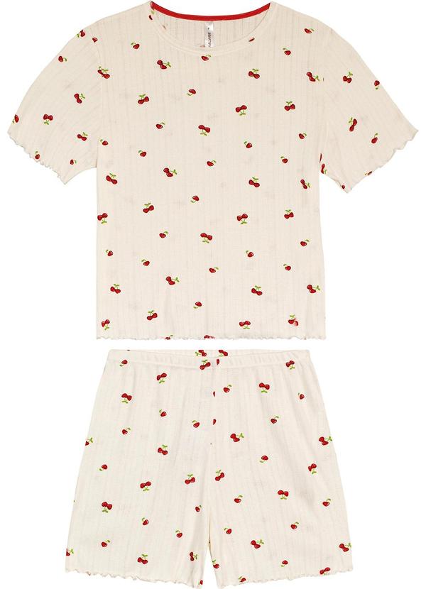 Malwee - Pijama Feminino Cerejas Bege 3