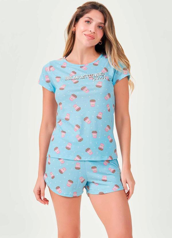 Espaço Pijama - Pijama Feminino Curto Azul