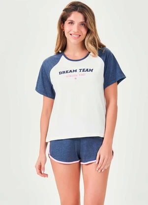 Espaço Pijama - Pijama Feminino Curto Azul - ESPAÇO PIJAMA