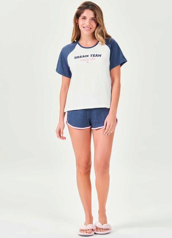 Espaço Pijama - Pijama Feminino Curto Azul 3