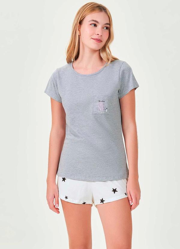 Espaço Pijama - Pijama Feminino Curto Mescla