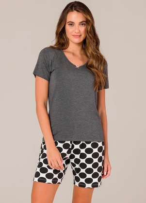 Espaço Pijama - Pijama Feminino Curto Preto - ESPAÇO PIJAMA