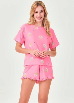 Espaço Pijama - Pijama Feminino Curto Rosa - ESPAÇO PIJAMA