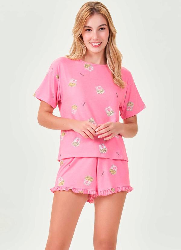 Espaço Pijama - Pijama Feminino Curto Rosa