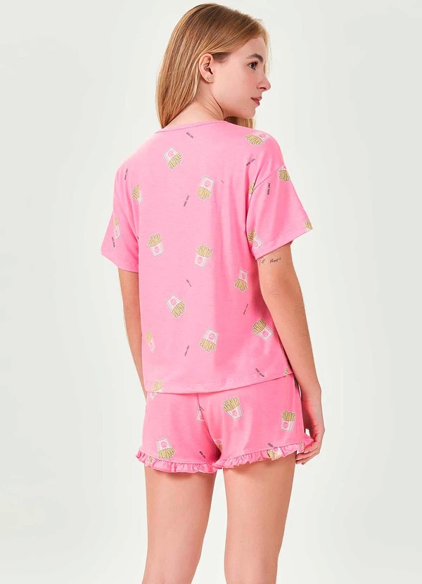 Espaço Pijama - Pijama Feminino Curto Rosa 2