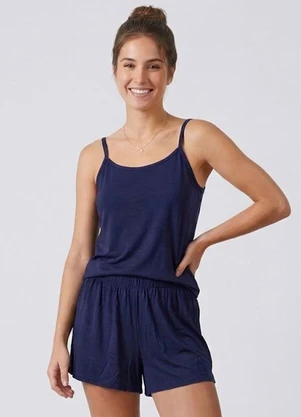 Select - Pijama Feminino de Alças Azul - SELECT