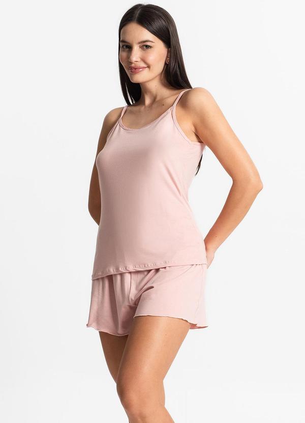 Select - Pijama Feminino de Alças Rosa