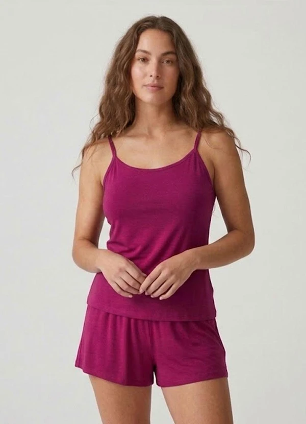 Select - Pijama Feminino de Alças Rosa