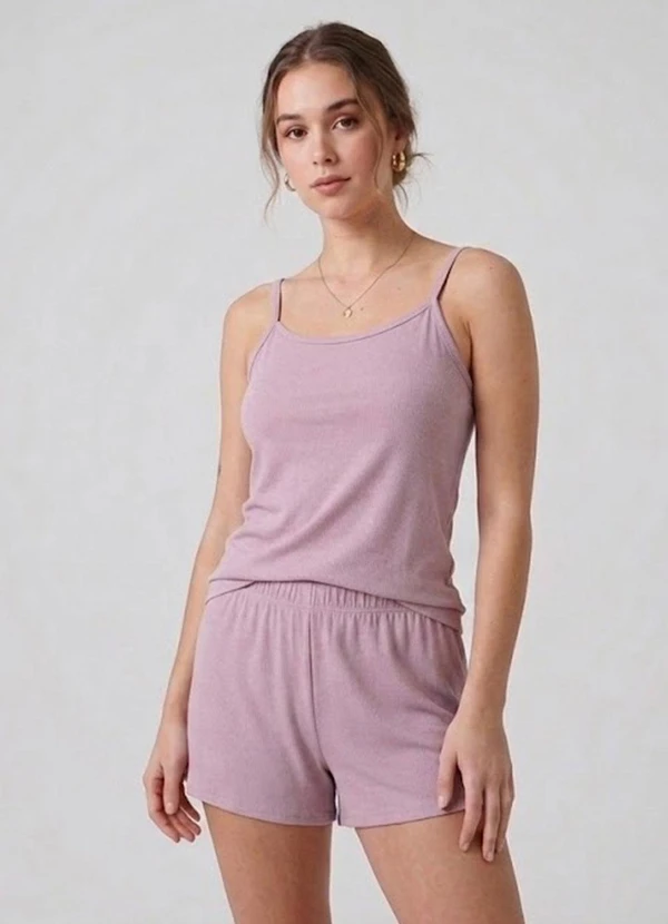 Select - Pijama Feminino em Viscotorcion de Alças Rosa