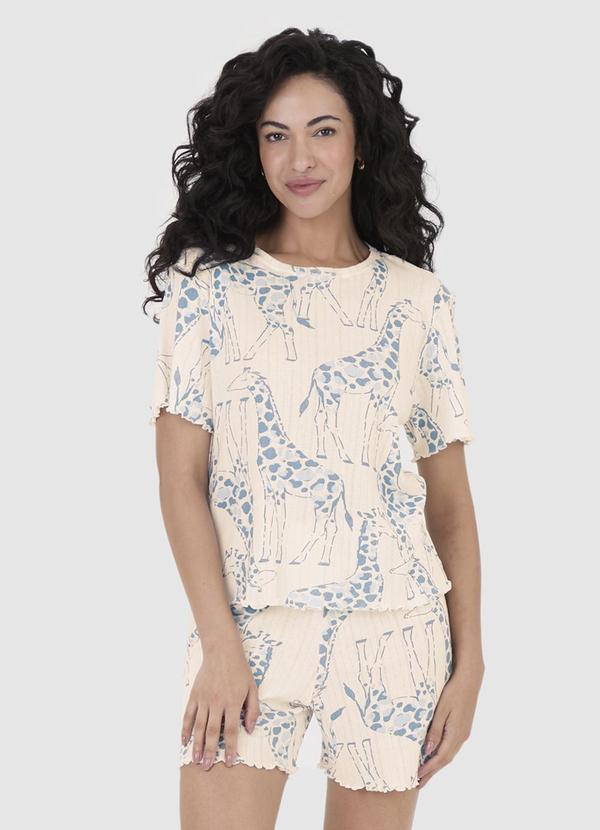 Malwee - Pijama Feminino Girafas Azul