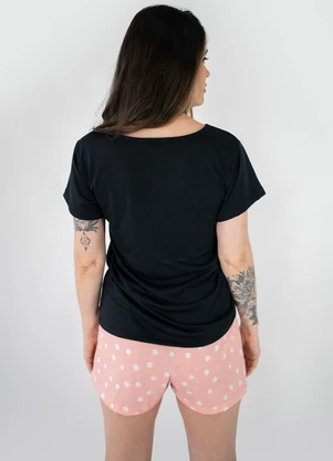 Piante Pijamas - Pijama Feminino Poliviscose Adeli Preto - PIANTE PIJAMAS