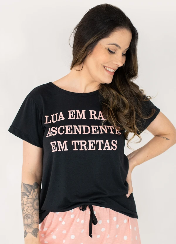 Piante Pijamas - Pijama Feminino Poliviscose Adeli Preto 5