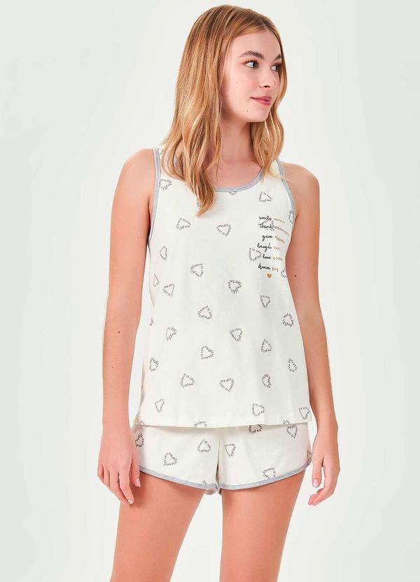 Espaço Pijama - Pijama Feminino Regata Off White