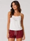 Infinita Cor - Pijama Feminino Short e Blusa de Alça Laranja - variação: Vermelho