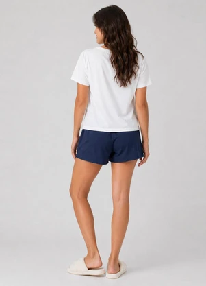 Infinita Cor - Pijama Feminino Shorts e Blusa Azul - INFINITA COR