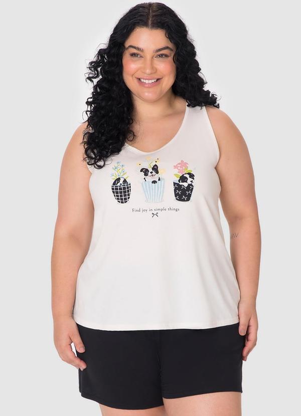 Malwee - Pijama Find Joy In Simple Things Off White