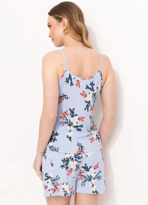 Alma Dolce - Pijama Floral Ramos em Canelado - ALMA DOLCE