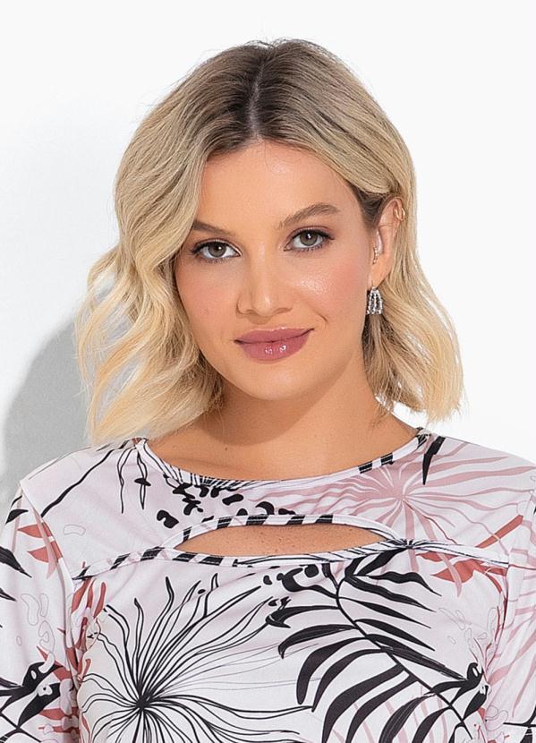 Alma Dolce - Pijama Folhagem Bege com Recorte Vazado 3