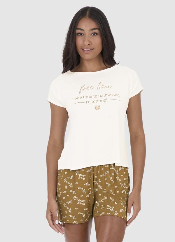 Malwee - Pijama Free Time em Malha Essence Bege