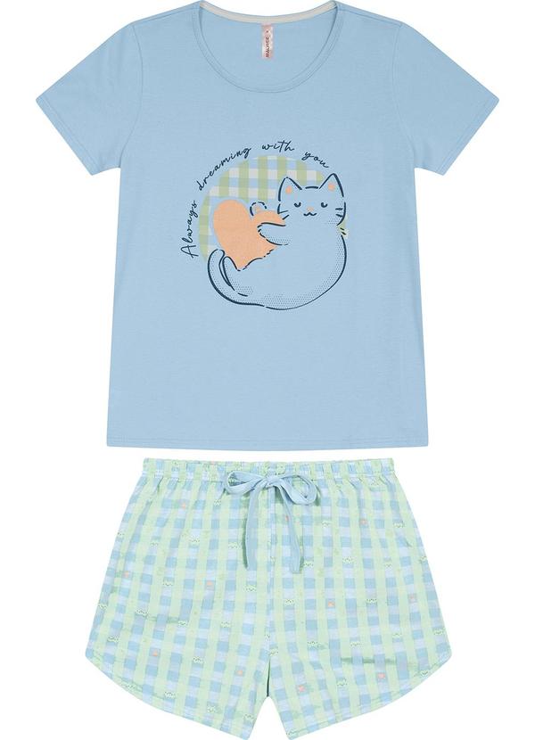 Malwee - Pijama Gatinho Azul