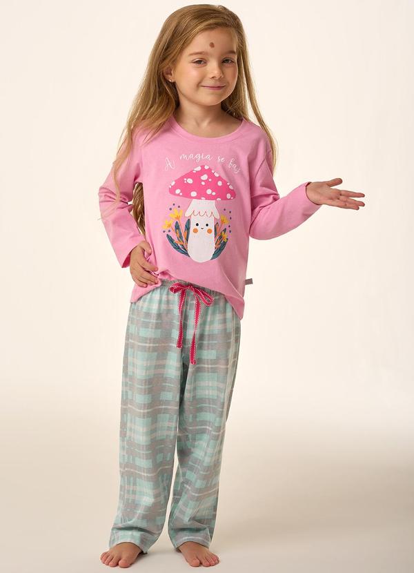 Merengue - Pijama Infantil Manga Longa Rosa 1