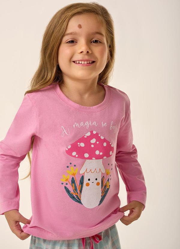 Merengue - Pijama Infantil Manga Longa Rosa 3