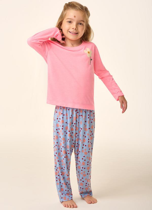 Merengue - Pijama Infantil Manga Longa Rosa
