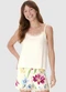 Malwee - Pijama Justo Floral com Renda Off White - variação: Off White