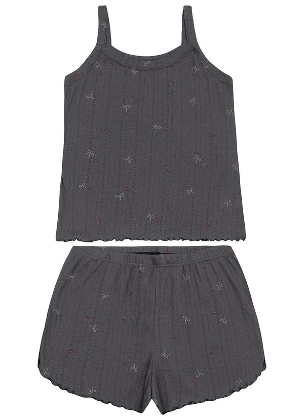 Malwee - Pijama Lacinhos Maquinetado Preto 2