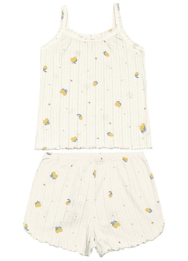 Malwee - Pijama Limões Maquinetado Off White