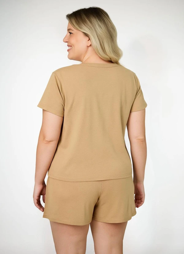 Piante Pijamas - Pijama Manga Curta Inês Bege Areia 2