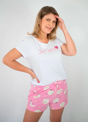 Piante Pijamas - Pijama Manga Curta Liane Lua Rosa - PIANTE PIJAMAS
