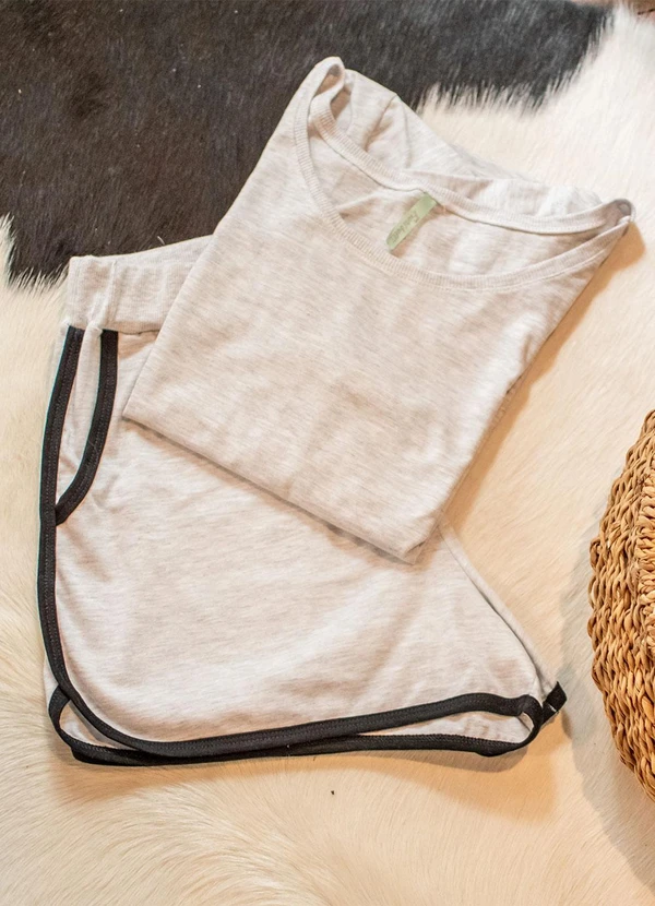 Piante Pijamas - Pijama Manga Curta Poliviscose Cinza 10