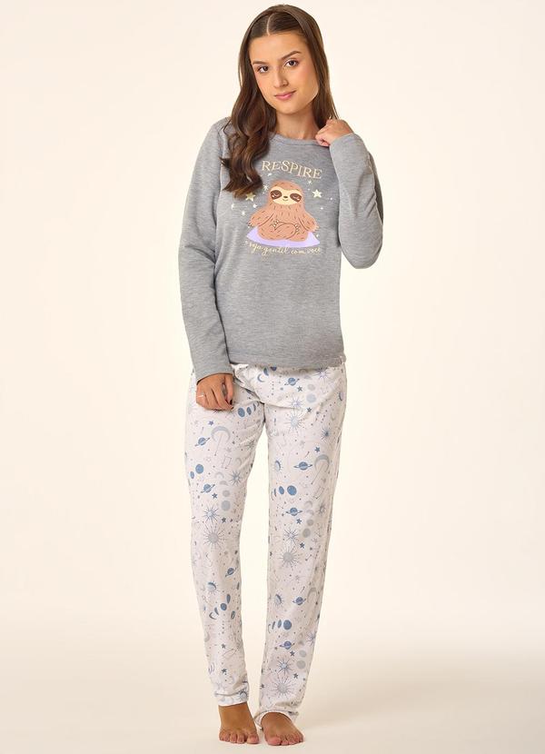 Merengue - Pijama Manga Longa Cinza