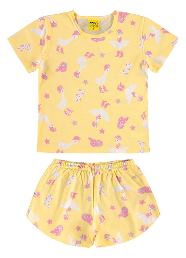 Rovi Kids - Pijama Meia Malha Amarelo