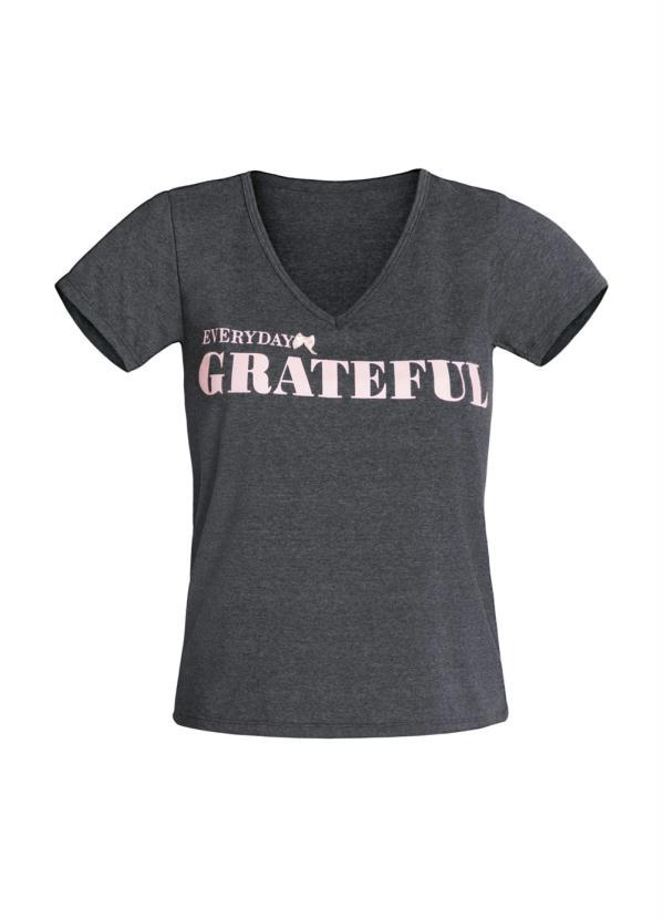 Alma Dolce - Pijama Mescla com Flores Rosa e Mescla 7