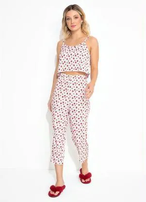 Alma Dolce - Pijama Moranguinhos com Alças e Longo - ALMA DOLCE