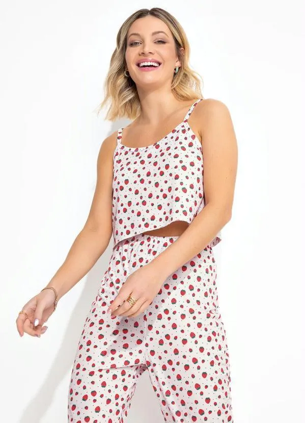 Alma Dolce - Pijama Moranguinhos com Alças e Longo 3