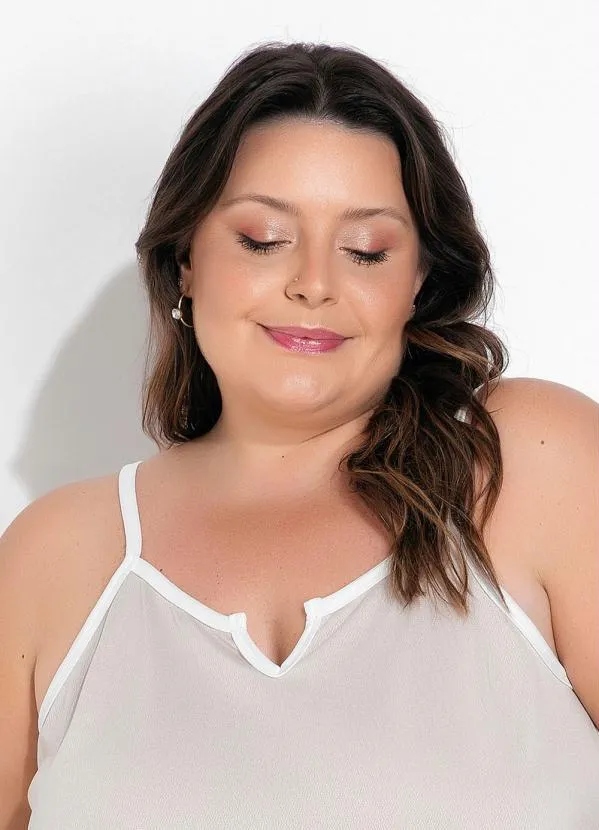 Marguerite - Pijama Plus Size Bege Curto 3