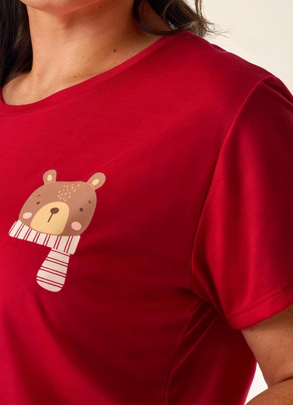 Merengue - Pijama Plus Size Manga Curta Vermelho 4