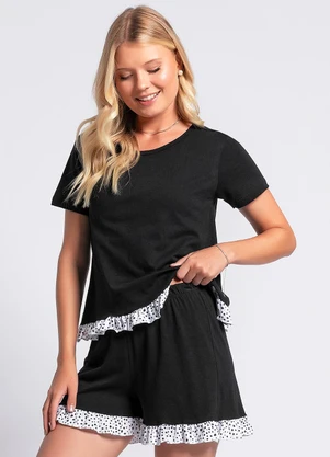 Alma Dolce - Pijama Poá Irregular em Malha de Algodão - ALMA DOLCE