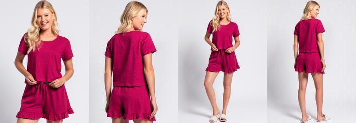 Pijama Po Rosa em Malha de Algodo