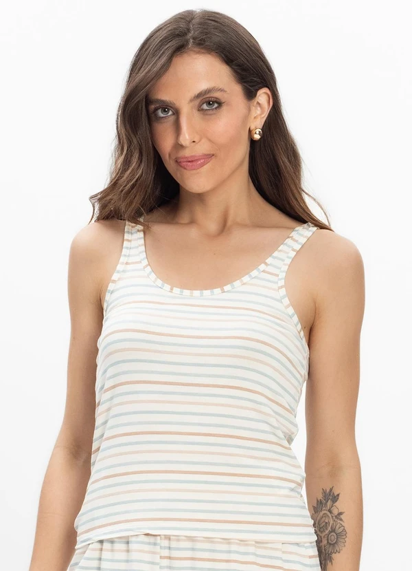 Infinita Cor - Pijama Regata Feminino Regata Azul 4