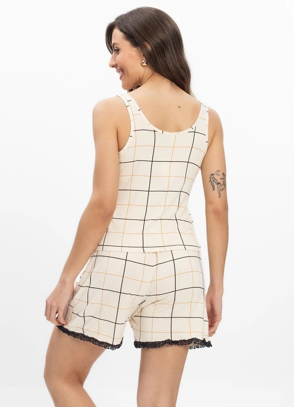 Infinita Cor - Pijama Regata Feminino Regata Bege 2